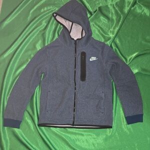Nike Kids Navy Hooded Zip Puffer Jacket